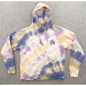 Market x Smiley Sweatshirt Mens Small Purple Beige Tie Dye Graphic Print